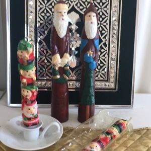 Santa and elf candles